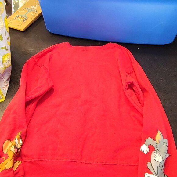 Disney Tom & Jerry Crewneck Pullover Long Sleeve Red - Picture 7 of 10